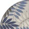 Homeroots 8 ft. Round Gray & Blue Leaves Indoor & Outdoor Area Rug 384876 - alternate 8